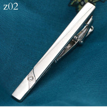 Load image into Gallery viewer, New Simple Metal Silver Tie Clip For Men Wedding Necktie Tie Clasp Clip Gentleman Tie Bar Crystal Tie Pin For Mens Gift