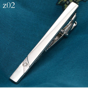 New Simple Metal Silver Tie Clip For Men Wedding Necktie Tie Clasp Clip Gentleman Tie Bar Crystal Tie Pin For Mens Gift