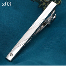 Load image into Gallery viewer, New Simple Metal Silver Tie Clip For Men Wedding Necktie Tie Clasp Clip Gentleman Tie Bar Crystal Tie Pin For Mens Gift