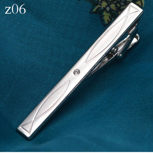 New Simple Metal Silver Tie Clip For Men Wedding Necktie Tie Clasp Clip Gentleman Tie Bar Crystal Tie Pin For Mens Gift