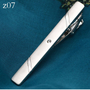 New Simple Metal Silver Tie Clip For Men Wedding Necktie Tie Clasp Clip Gentleman Tie Bar Crystal Tie Pin For Mens Gift