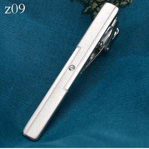 New Simple Metal Silver Tie Clip For Men Wedding Necktie Tie Clasp Clip Gentleman Tie Bar Crystal Tie Pin For Mens Gift