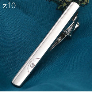 New Simple Metal Silver Tie Clip For Men Wedding Necktie Tie Clasp Clip Gentleman Tie Bar Crystal Tie Pin For Mens Gift