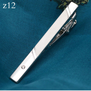 New Simple Metal Silver Tie Clip For Men Wedding Necktie Tie Clasp Clip Gentleman Tie Bar Crystal Tie Pin For Mens Gift