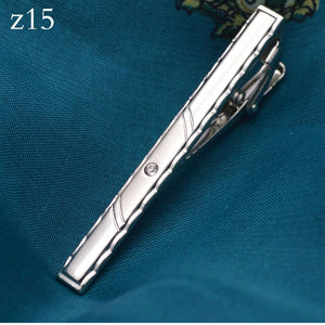 New Simple Metal Silver Tie Clip For Men Wedding Necktie Tie Clasp Clip Gentleman Tie Bar Crystal Tie Pin For Mens Gift