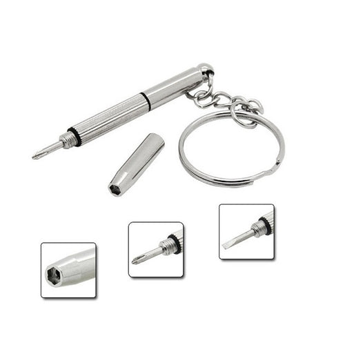 New Mini Screwdriver Combination Tool Portable Metal Keychain Men Sliver Utility Pocket Multifunction Key Ring Fashion Key Chain