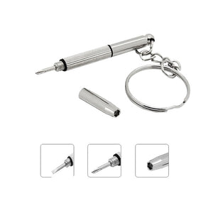 New Mini Screwdriver Combination Tool Portable Metal Keychain Men Sliver Utility Pocket Multifunction Key Ring Fashion Key Chain